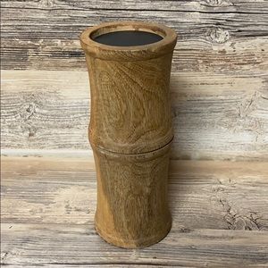 Pier 1 Wood Pillar Candle Holder New